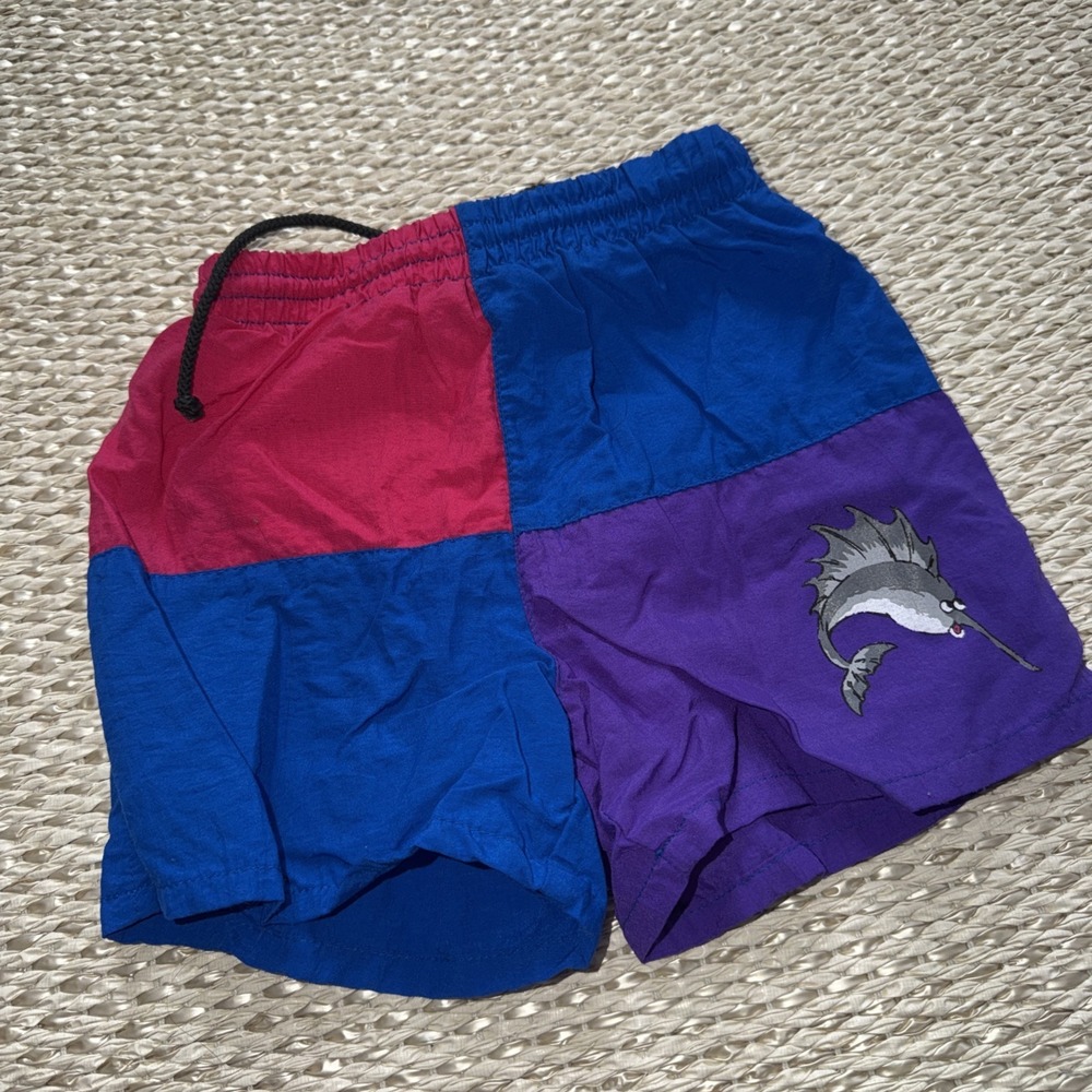 Vintage Toddler Surf Odyssey Swim Trunks Shorts 90's 2T Skate Color Block Bottom
